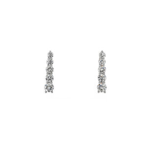 18ct White Gold Five Stone Graduated Drop Earrings .75cts