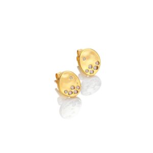 Hot Diamonds Illuminate Gold Plated White Topaz Stud Earrings DE809