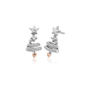Clogau Silver and Rose Christmas Tree Dropper Earrings 3SCGS0711