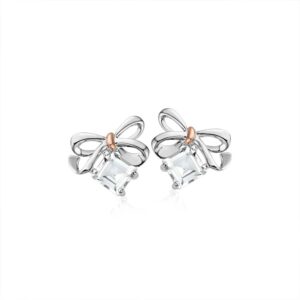 Clogau Christmas Bow Silver Stud Earrings 3SCGS0715