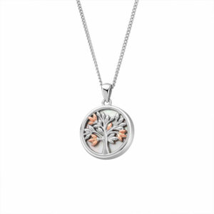 Clogau Tree of Life Silver and Mother of Pearl Circle Pendant 3SNTLCW