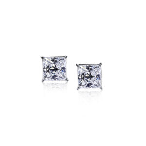 Carat* 9ct White Gold Chester Elegant Princess Studs 1ct CZ - CE9KW-CHES-W60
