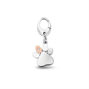 Clogau Insignia Sterling Silver Paw Prints Charm with Topaz 3SPWP0774