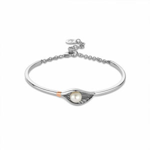 Clogau Nature's Wonder Sterling Silver Oyster Shell Banglet with Pearl 3SLYV0793
