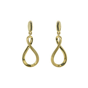 9ct Yellow Gold Twist Loop Drop Earrings