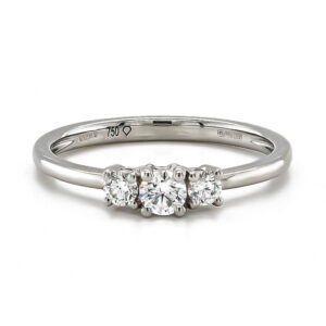 18ct White Gold Brilliant Cut Diamond Trilogy Ring 0.34ct