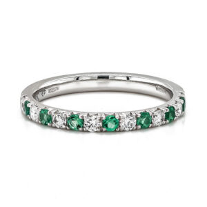 Platinum Emerald and Diamond Eternity Ring