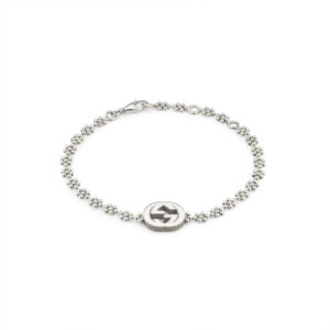 Gucci Silver Interlocking Flower Link Bracelet YBA481687001