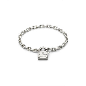 Gucci Silver Trademark Chain Bracelet with Padlock YBA796341001017