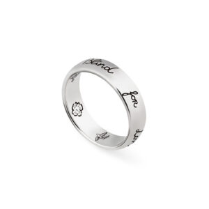 Gucci Silver Blind For Love 5mm Ring YBC455247001