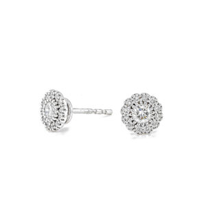 9ct 0.48ct Brilliant Cut Diamond Cluster Stud Earrings