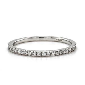 9ct White Gold Slim Diamond Band .15cts
