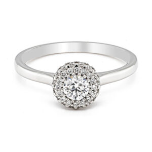 Platinum Round Brilliant Cut Diamond Cluster Ring .50cts