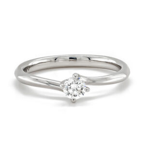 18ct White Gold Brilliant Cut 0.26ct Diamond Claw Set Ring