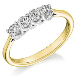 18ct Yellow & White Gold 0.50ct Brilliant Cut Diamond Claw Set Ring