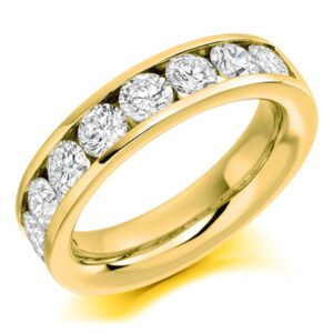 18ct Yellow Gold Brilliant Cut 1.50ct Diamond Channel Set Band