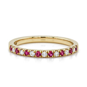 18ct Yellow Gold 0.17ct Ruby & 0.12ct Diamond Eternity Ring