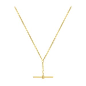 9ct Yellow Gold T Bar Necklace 18'