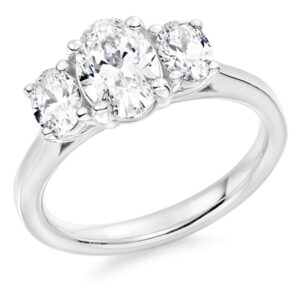 Platinum Oval 3 Certificated Diamond Ring 1.20cts