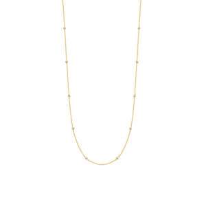 Ti Sento Silver & Gold Plated CZ Rub Set Chain Necklace 34" 3978ZY