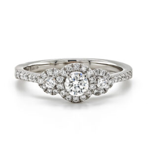 Platinum Brilliant Cut 0.54ct Diamond Cluster Ring