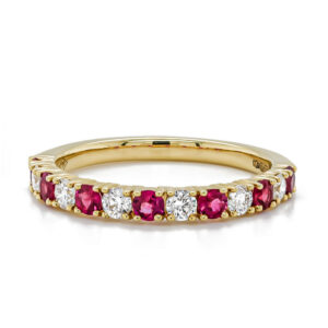 18ct Yellow Gold 0.50ct Ruby & 0.34ct Diamond Eternity Ring