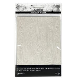 Ranger Distress Holiday Woodgrain Cardstock - Light Grey