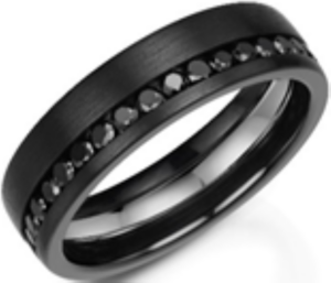 Black Zirconium Black Diamond Edge 6mm Band
