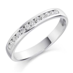 Platinum Round Brilliant Channel Set Band .25ct