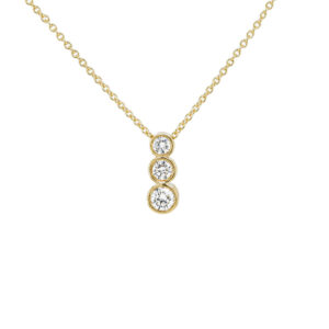18ct Yellow Gold Three Stone Diamond Pendant .50cts