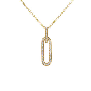 18ct Yellow Gold Open Diamond Loop Pendant with 18" Chain