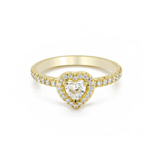 18ct Yellow Gold Heart Shaped Diamond Cluster Ring