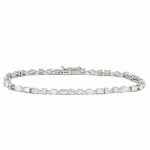 18ct White Gold Diamond Set Line Bracelet