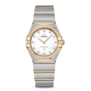 OMEGA Constellation Manhattan 28mm Steel and Yellow MOP Diamond Dial 13125286055002