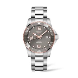 LONGINES HydroConquest Steel and Rose Grey Arabic Dial Bracelet Watch L3.780.3.78.6