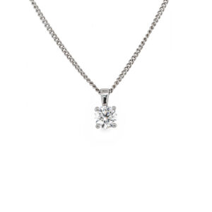 18ct White Gold Brilliant Cut Lab Grown Diamond Pendant 0.75ct