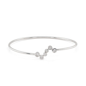 18ct White Gold Diamond Rub Set Flexi Bangle .36cts