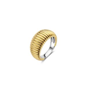 Ti Sento Silver and Gold Plated Wide Lined Band 12217SY/56
