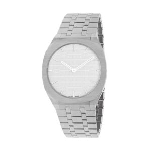 GUCCI 25H 39mm Silver Dial Bracelet Watch YA163407