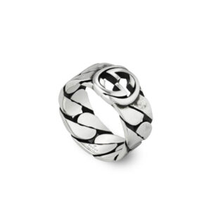 Gucci Silver Gourmette Interlocking G Ring 8mm YBC661515001