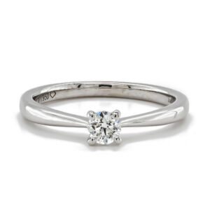 Platinum Single Brilliant Cut Diamond Claw Set Ring