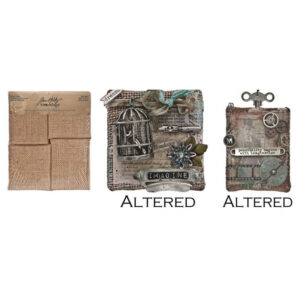 Advantus Tim Holtz Burlap Panels, Bare Minis