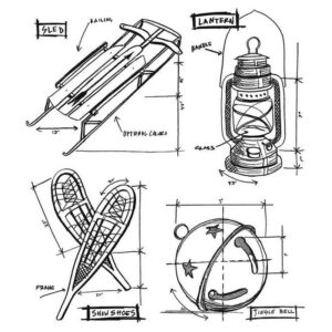 Art Gone Wild Christmas Blueprints No.5 Cling Stamps