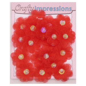 Stenco Red Flat Organza Flower Bags Of 20's