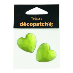 Pack Of 2 Hearts, 3cm Green