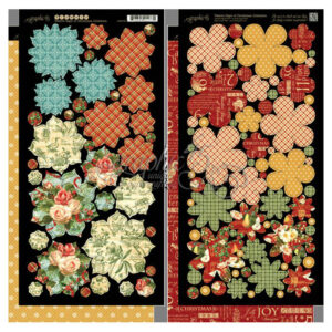 Graphic 45 12 Twelve Days Of Christmas Cardstock Flowers