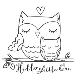 Hampton Art Wood Mounted Stamp Hf Hello Little One