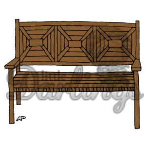 Little Darlings Background, Garden Bench Stam
