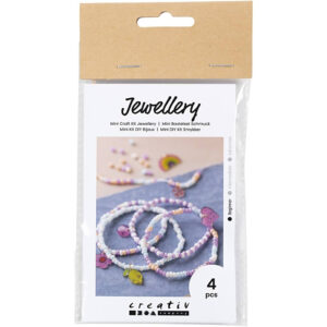 Creativ Mini Craft Kit Jewellery Shrink Plastic Bracelets Mauve And White