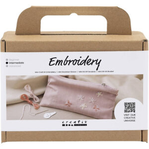 Creativ Mini Craft Kit Embroidery Dusty Rose Clutch Bag